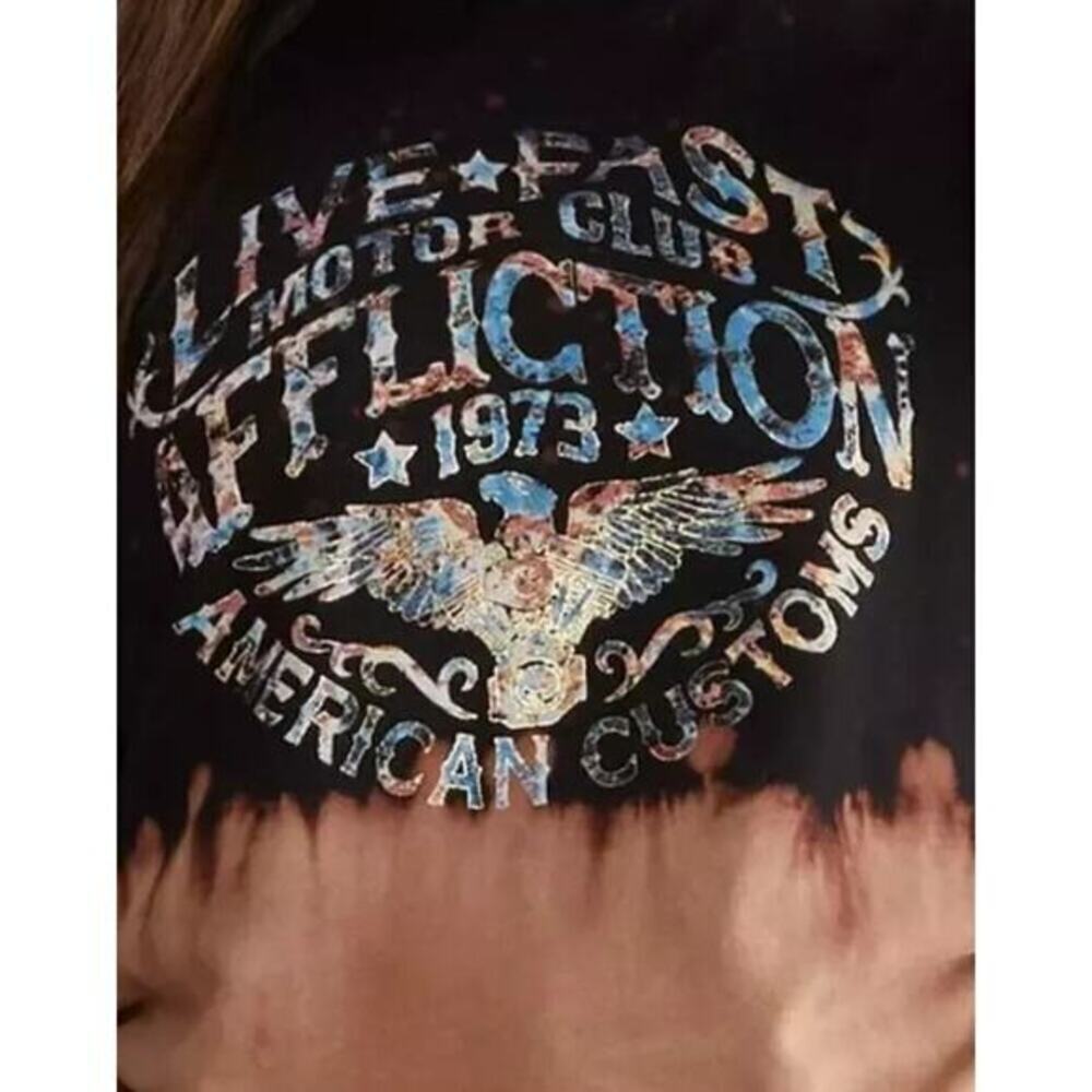 Affliction Women's RUSTED BADGE hooded sweatshirt Medium NWT Excellent A118 New